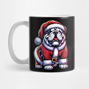 Bulldog as Santa for Christmas Mug